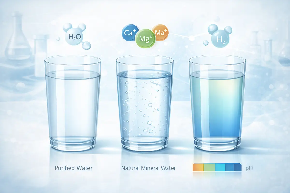 Nước tinh khiết, nước khoáng, nước ion kiềm: So sánh khoáng chất, pH, lợi ích sức khỏe