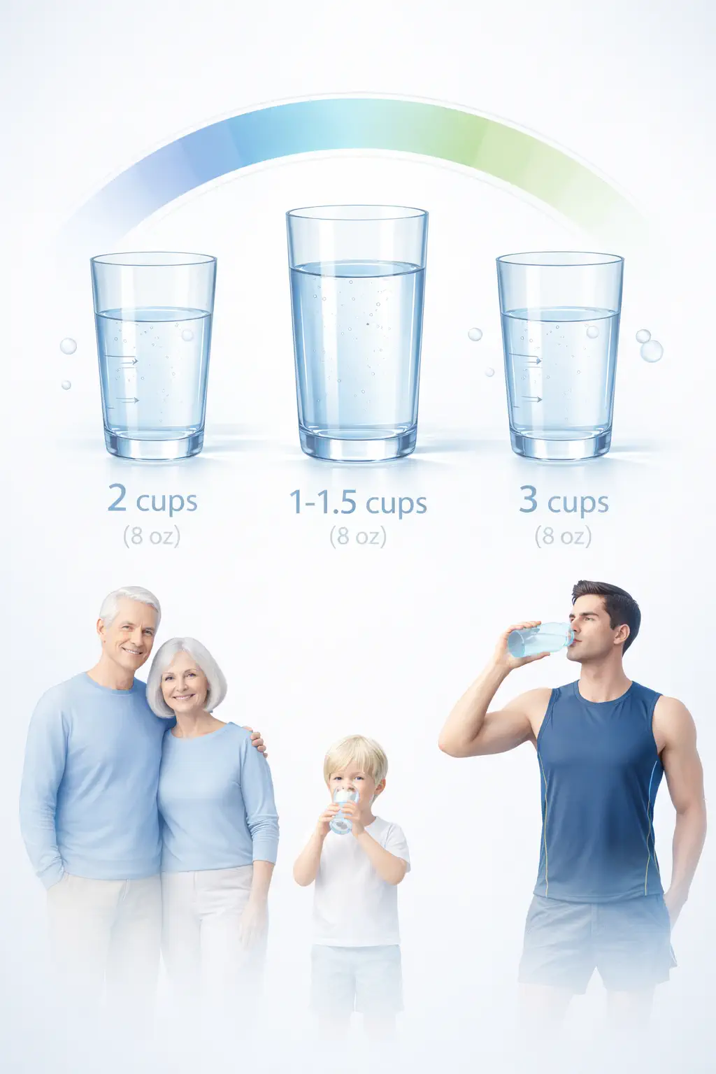 Minh họa liều lượng nước kiềm phù hợp theo từng nhóm đối tượng